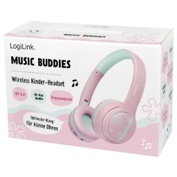 Logilink Music Buddies Bluetooth Headset for Kids Pink