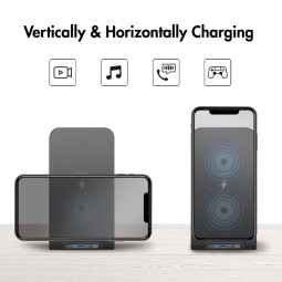 Logilink PA0315RF Smartphone stand with wireless charging function Black