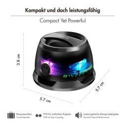 Logilink SP0073 Bluetooth Speaker magnetically attached LED Black