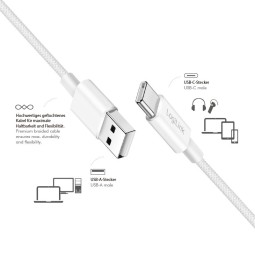 Logilink USB 2.0 C/M - A/M 60W cable 1,5m White