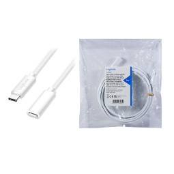 Logilink USB 2.0 C/M-USB-C/F PD cable 3m White