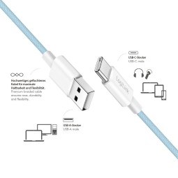 Logilink USB 2.0 Type-C C/M to A/M 60W cable 1,5m Blue