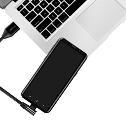 Logilink USB 2.0 Type-C cable C/M (90°) to USB-A/M 0,3m Black