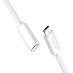 Logilink USB 2.0 Type-C cable C/M to C/F 100W 1m White