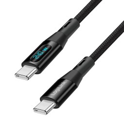 Logilink USB 2.0 Type-C cable C/M to C/M 240W with display 1m Black
