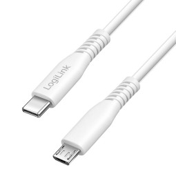 Logilink USB 2.0 Type-C cable C/M to micro USB/M 12W 0,5m White