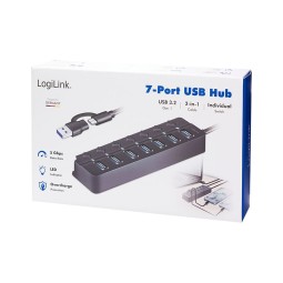 Logilink USB 3.2 Gen1 7-port USB Hub Black