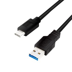 Logilink USB 3.2 Gen1 Type-C cable C/M to USB-A/M 0,15m Black