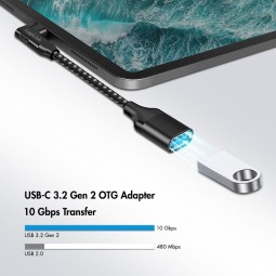Logilink USB 3.2 Gen2 Type-C adapter, C/M 90° to USB-A/F 0,2m Black