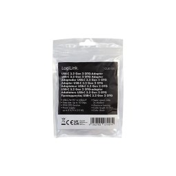 Logilink USB 3.2 Gen2 Type-C adapter, C/M 90° to USB-A/F 0,2m Black