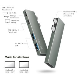 Logilink USB 3.2 Gen2x2 docking station 4-port PD Silver