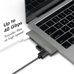 Logilink USB 3.2 Gen2x2 docking station 4-port PD Silver