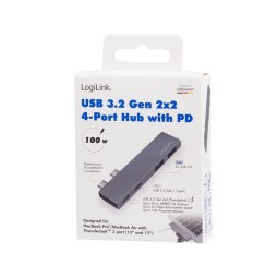 Logilink USB 3.2 Gen2x2 docking station 4-port PD Silver
