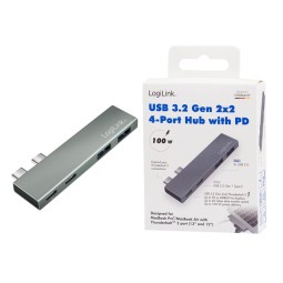 Logilink USB 3.2 Gen2x2 docking station 4-port PD Silver