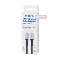Logilink USB 3.2 Gen2x2 Type-C cable C/M to C/M 240W 4K 0,5m Black