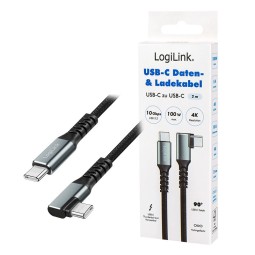 Logilink USB 3.2 Type-C C/M to C/M 100W cable 2m Black