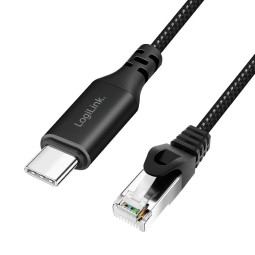 Logilink USB 3.2 Type-C Ethernet cable Black/Grey