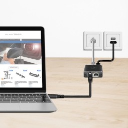 Logilink USB 3.2 Type-C Ethernet cable Black/Grey