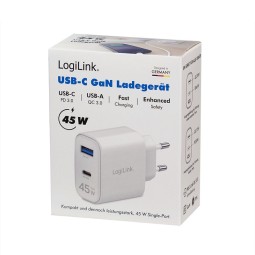Logilink USB-A/C charger 45W White