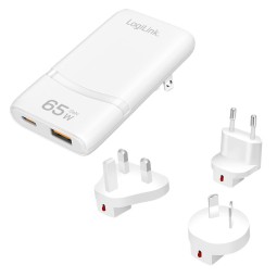 Logilink USB-A/C Travel charger 65W White