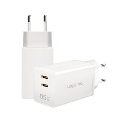Logilink USB-C charger 2xUSB-C (PD 3.0/QC 4.0) 65W White