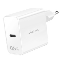 Logilink USB-C charger 65W GaN 1-port 1xUSB-C (PD/QC) White