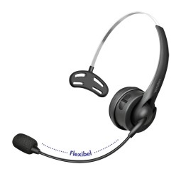 Logilink Wireless mono headset flexible microphone BT 6.0 USB-C Black
