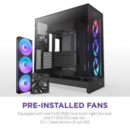 NZXT H9 Flow RGB (2025) Tempered Glass Black
