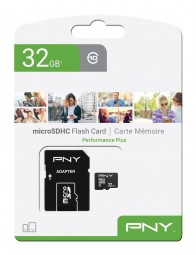 PNY 32GB microSDHC Performance Plus Class 10 + adapterrel