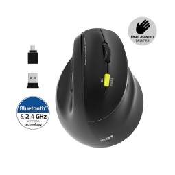 Port Designs Right-hand 2.4 GHz Bluetooth rechargeable Ergo Mouse Black