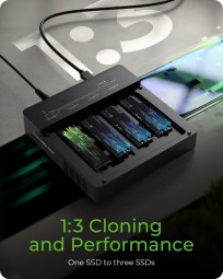 Raidsonic IcyBox IB-4013MCL-C4 4-Bays USB4 Docking & CloneStation (1:3 clone) for NVMe M.2 SSD