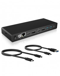 Raidsonic IcyBox IB-DK2245AC USB 3.0 Type-A + Type-C Dock with PD 65 W Black