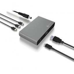 Raidsonic IcyBox IB-HUB801-TB4 4-port hub with Thunderbolt 4 interface and up to 8K@30 Hz video output