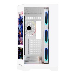 Rampage NOVA V2 RGB Tempered Glass White