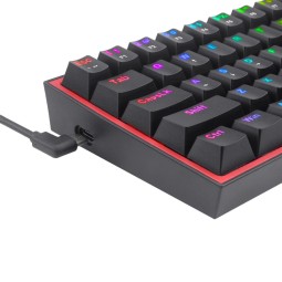 Redragon Fizz RGB, wired mechanical keyboard,RGB, red switch Black HU
