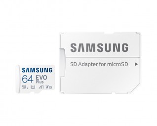 Samsung 64GB microSDXC EVO Plus Class10 U3 A2 V30 + adapterrel