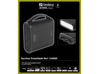 Sandberg Survivor 9in1 14400mAh PowerBank Black