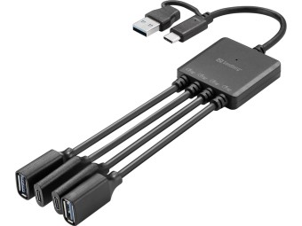 Sandberg USB-C/A to 2A+2C Splitter Black