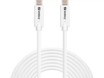 Sandberg USB3.2 USB-C to USB-C cable 5m White
