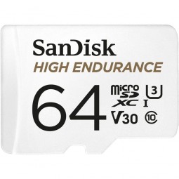 Sandisk 64GB microSDXC High Endurance CL10 U3 V30 + adapterrel