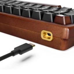 Sharkoon Skiller SGK50 S3 Wood PBT Gaming Keyboard Brown/Black US