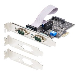 Startech 2-Port Serial PCIe Card, Dual-Port PCI Express to RS232/RS422/RS485 (DB9) Serial Card