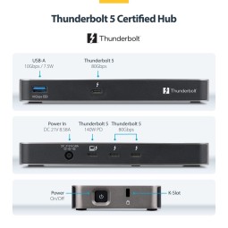 Startech 4-Port Thunderbolt 5 Hub Black