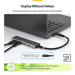 Startech 4-Port USB-C Hub Black