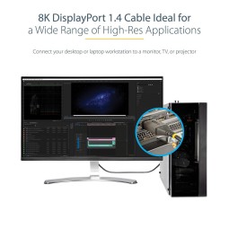 Startech DisplayPort male to DisplayPort male 8K Cable 3m Black