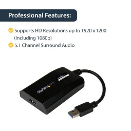 Startech USB 3.0 to HDMI Adapter cable Black