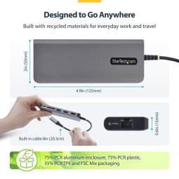 Startech 6-Port USB-C Multiport Adapter Black