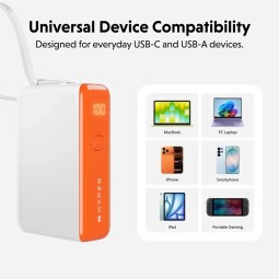 Targus HyperJuice Flex 10K Mini 30W 10000mAh PowerBank Vermilion Orange