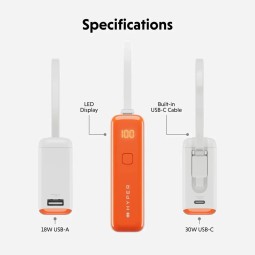 Targus HyperJuice Flex 10K Mini 30W 10000mAh PowerBank Vermilion Orange