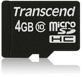 Transcend 4GB microSDHC Card Class 10 W/O + adapter